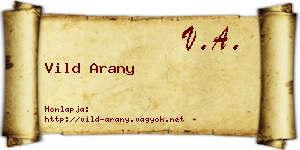 Vild Arany névjegykártya