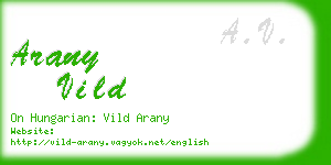 arany vild business card